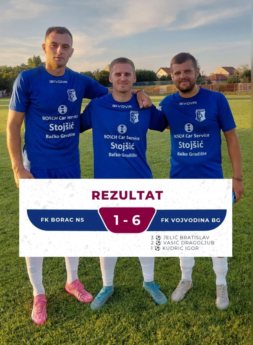 Triling Vošinih strelaca: Jelić, Kudrić i Vasić. FOTO: FK Vojvodina - Bačko Gradište
