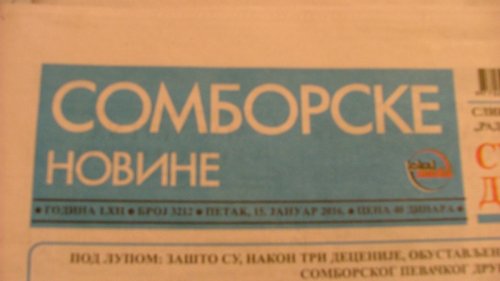 Čitaoci Somborskih novina u anketi putem kupona biraju najuspešnijeg sportistu za 2015 godinu