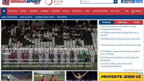 Novi dizajn sajta srbijasport.net