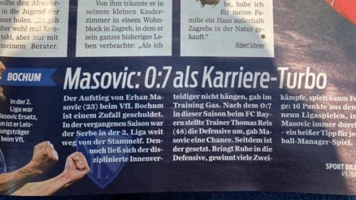 Nemački novinari puni hvale za bivšeg igrača Čukaričkog Erhana Mašovića: Uneo je smirenost u odbranu Bohuma, Linglong Superliga Srbije