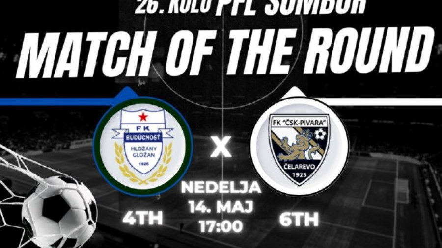 Komšijski derbi na talonu: Budućnost Gložan - ČSK Pivara Čelarevo, PFL Sombor