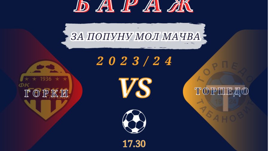 Baraž za popunu MOL Mačva igra se u Belotiću, Gradska liga Šabac - Mačva